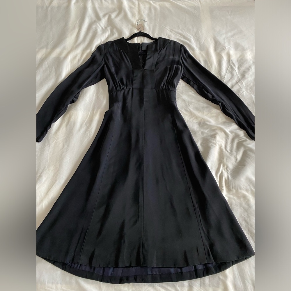 Vintage Black 1940s Formal swing Dress. Size S.